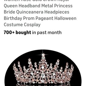 Elegant Rose Gold Crown Headband